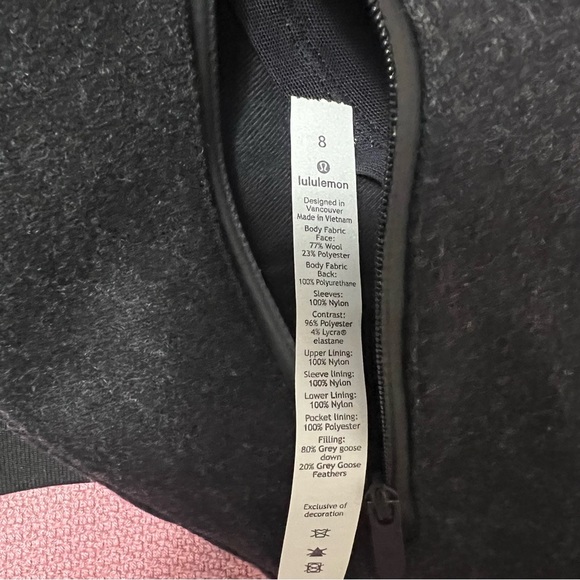 Lululemon Roam Far Wool Bomber Black / Heathered Black size 8 - Picture 13 of 13